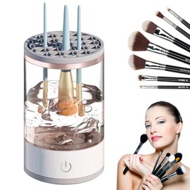 GothicBride Elektrischer Make Up Pinselreiniger Trockner, Make Up Pinselreiniger USB Wiederaufladbare Automatische Tiefenkosmetik Reinigungsgerät Make Up Pinselwerkzeug für Make-up-Pinsel aller Größen