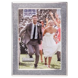 Malden International Designs 4x6 Silver Glitter Metal Picture Frame