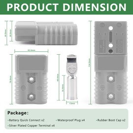 Delgada 175A Battery Quick Connect for 1/0AWG Cable 600V Battery Quick Connect/Disconnect 175Amp Power Connector Plug Kit 12V Winch Trailer