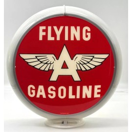 FLYING A GASOLINE "Red background" 13.5" Gas Pump Globe - SHIPS FULLY ASSEMBLED! - Red