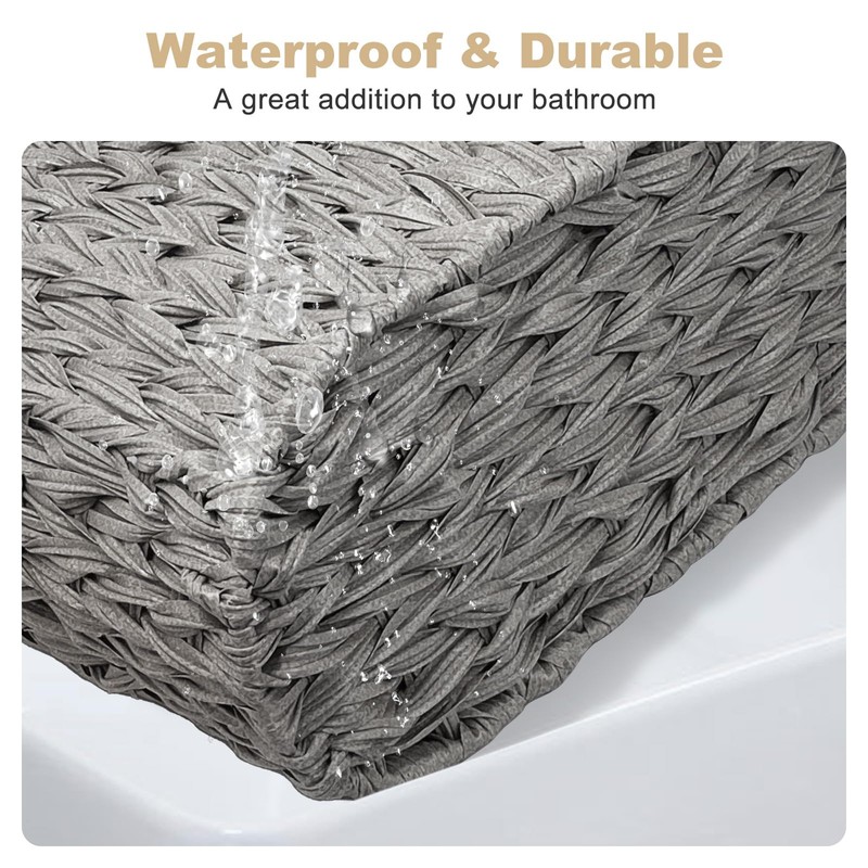 Toilet Paper Storage Basket with Lid, Narrow Bathroom Organizer for