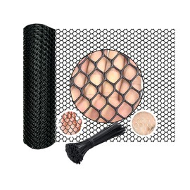 IRWORHDR - Valla de malla de alambre de plástico negro de plástico, malla de alambre de pollo, 7.87 x 5.91 pies, ideal para aves de corral, gatos, perros, conejos, serpientes y jardinería, malla de