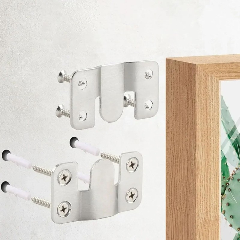 PIYANYO Z-Shaped Clip Hanging Bracket Set Stainless Steel Flush Mount