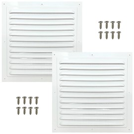 2pcs Attic Vents Gable Vents for Shed Shed Vent Kit with Screen Mesh Square Vent Louvered Vent Grille for Storage Shed Garage Ceiling Exterior Door House Attic (White,10 x 10 Inch)