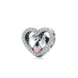 PHCLASY Love Mum Charm for Bracelets Necklaces and European Snake Chain Great Gifts for Women Mother's Day Jewellery Gift, Cubic Zirconia