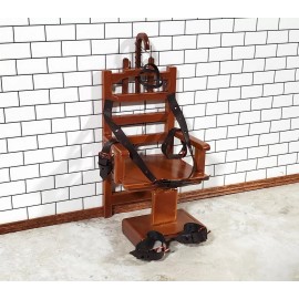 Town Square Miniatures Dollhouse Electric Chair with Straps Old Sparky 1:12 Scale Miniature Furniture