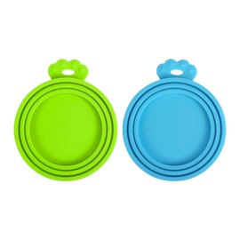 PetBonus 2 Pack Silicone Pet Can Cover Lids, Universal Size for Dog Cat Food, 1 fit 3 Standard Size Can Tops, BPA Free Dishwasher Safe (Blue, Green)