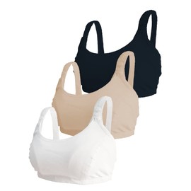 Sara&Montiel maternity Paquete 3 pzs Brasier de Lactancia Deportivo algodón con Tirantes Ajustables (3pz, M, Surtido)