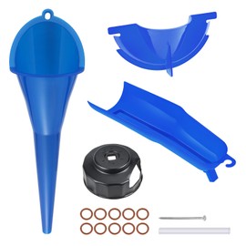 Oil Change Funnel Oil Filter Cap Wrench Kit for Harley Davidson Motorcycle, Crankcase Fill Funnel, Primary Case Oil Funnel, Drip-Free Oil Filter Funnel, 10Pcs O-Rings, Blue