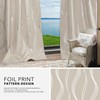 Deconovo Blackout Back Tab Silver Curved Wave Pattern Printed Curtains,