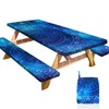 HobbLab Picnic Table Cover with Bench Covers Portable Table Cloth