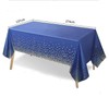 5 Pack Disposable Plastic Tablecloth,137x274cm Gold Stamping Dot Rectangular Table