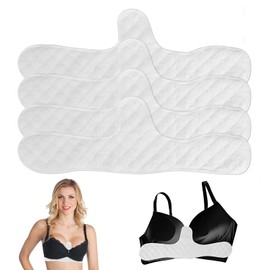 unillea 4 Pcs Bra Liners for Sweat, Reusable Cotton Bra Liners to Absorb Underboob Sweat, Soft Under Band Under Breast Sweat Pads for Women, Anti-Leak Nursing Pads & Moisture Protection