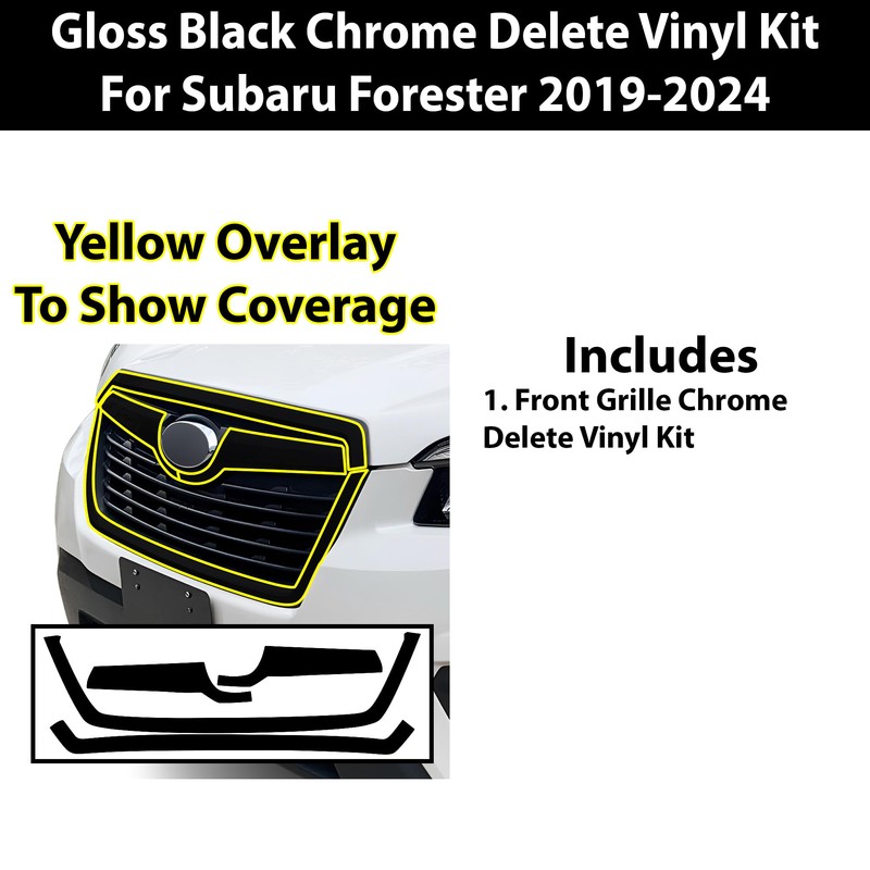 BOGAR TECH DESIGNS Front Chrome Delete Overlay Compatible with Subaru