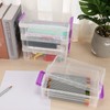 BTSKY 4 Pieces Stackable Transparent Pen Box Office Supplies Storage