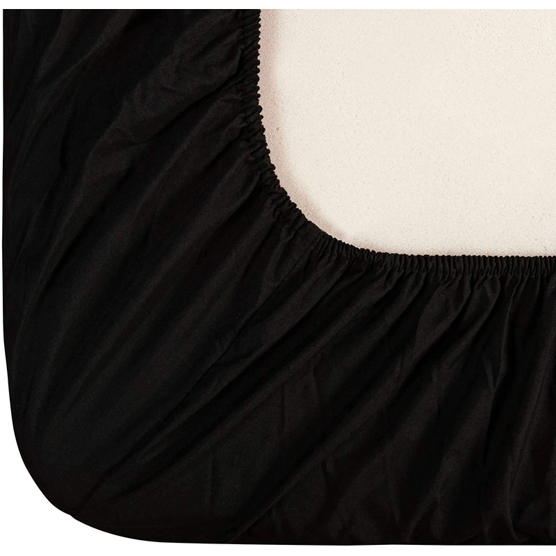 Family Bedding Single Fitted Sheet Black | Deep Pocket Single