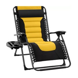 Oversized Extra Wide Large Zero Gravity Reclining Chair Foldable Chaise Lounger for Big and Tall People Plus Size Persons for Patio Outdoor Camping Lounging Beach Deck Porch 250lbs (BumbleeBeez)