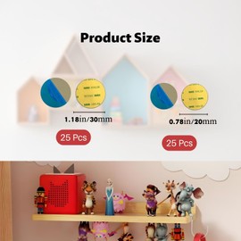 Magnetplättchen Selbstklebend, 50 Stück Metallplatte für Magnete, Metallplättchen Selbstklebend in 2 Größen ideal zur Kinderzimmer-Deko mit Figuren (20x20mm, 20x30mm)