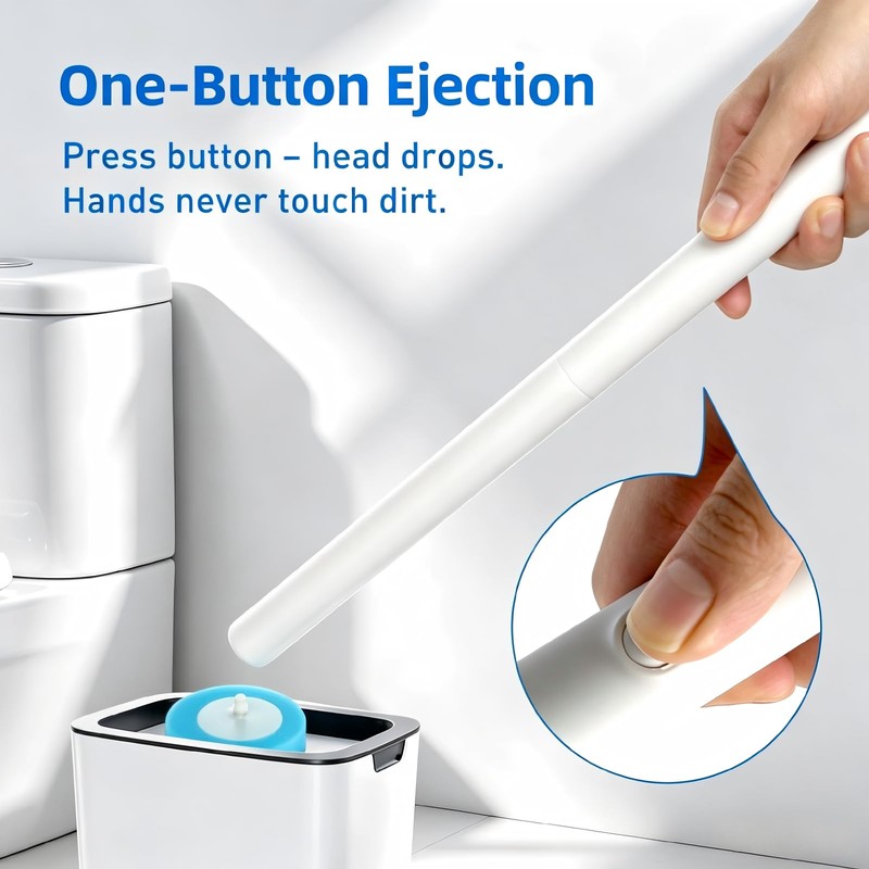 Disposable Toilet Brush – Hygienic Contact-Free, White