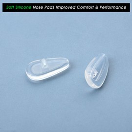 Acefrog 4 Pairs Upgraded Teardrop Air Bag Cushion Silicone Nose Pads for Oakley Tincup OX3184 OX5099 OX5094, Conductor, Wingfold Eyeglass Sunglass, Screw-in Nose Piece Replacement, Anti-Slip, Clear