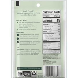 Simply Organic Spicey Chili Mix 12 Pack 1 Case