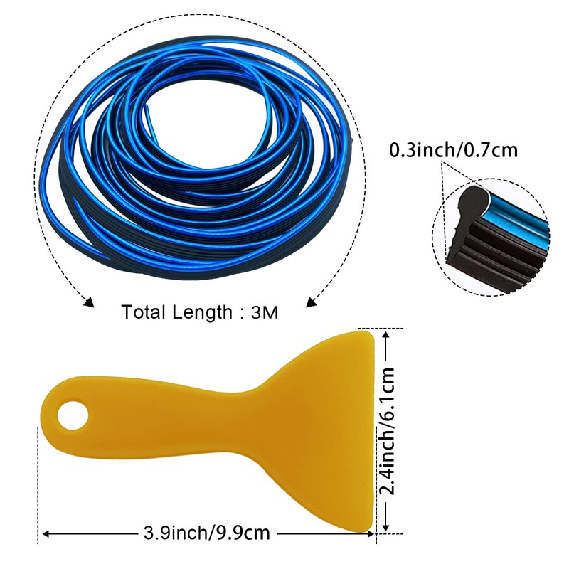 Car Interior Trim Strips,Universal 9.8 ft Car Electroplating Decoration Styling