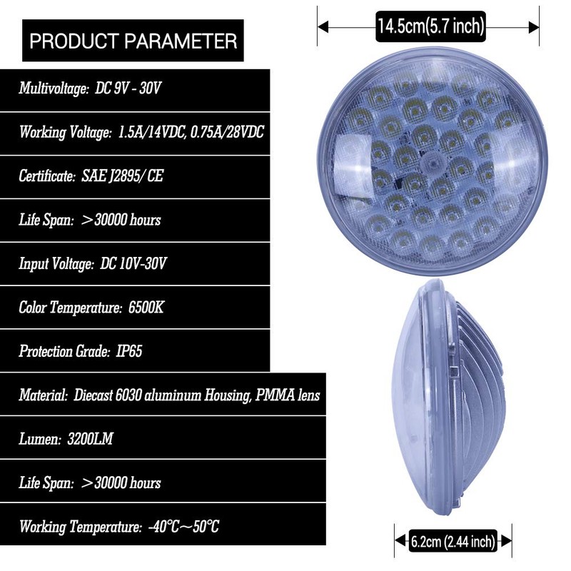 Handxen PAR46 LED Sealed Beam Flood Light 36W 2500LM 6000K