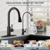 FORIOUS Kitchen Faucet and Water Filter Faucet Combo, Black Stainless