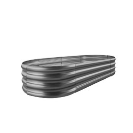 Land Guard Galvanized Raised Garden Bed Kit, Galvanized Planter Raised Garden Boxes Outdoor, Oval Large Metal Raised Garden Beds for Vegetables(Grey) 4×2×1ft(1pcs)