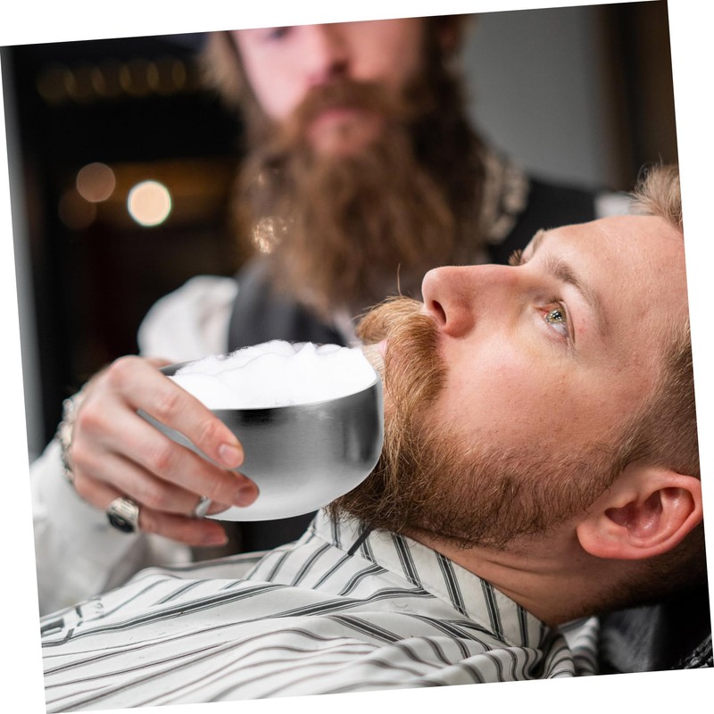 SAFIGLE Stainless Steel Shaving Bowl Lid Men Shaving Soap Bowl