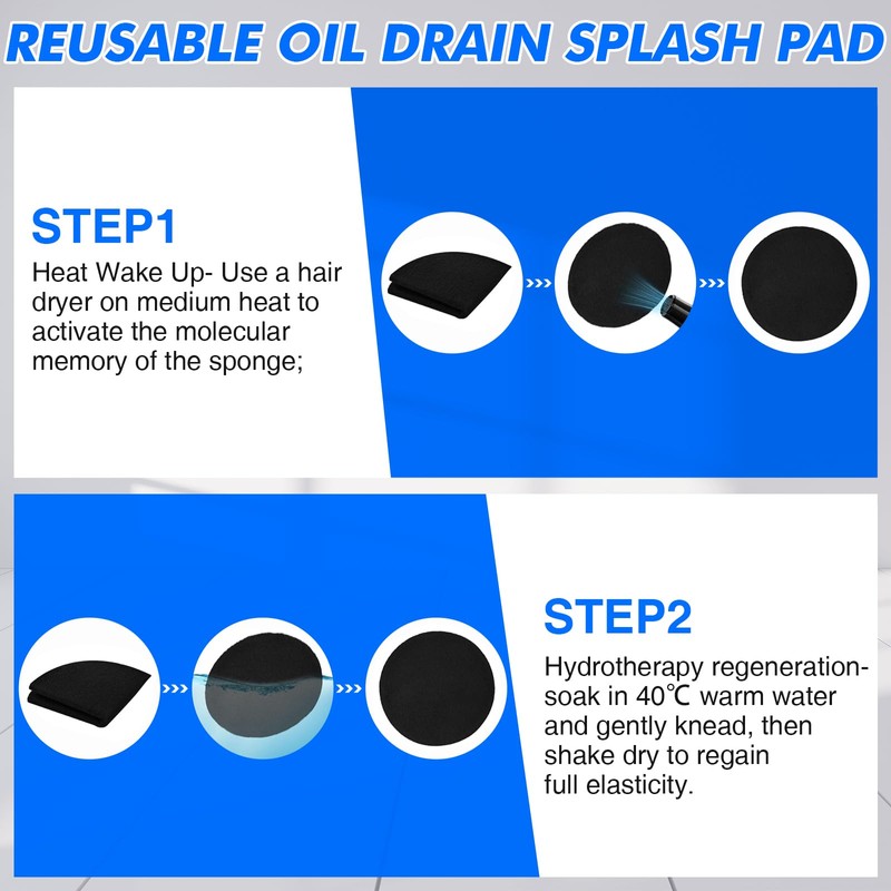 Saillong 2Pcs 1.72 Gallon/6.5L Oil Change Drain Pan, 4Pcs 12.59