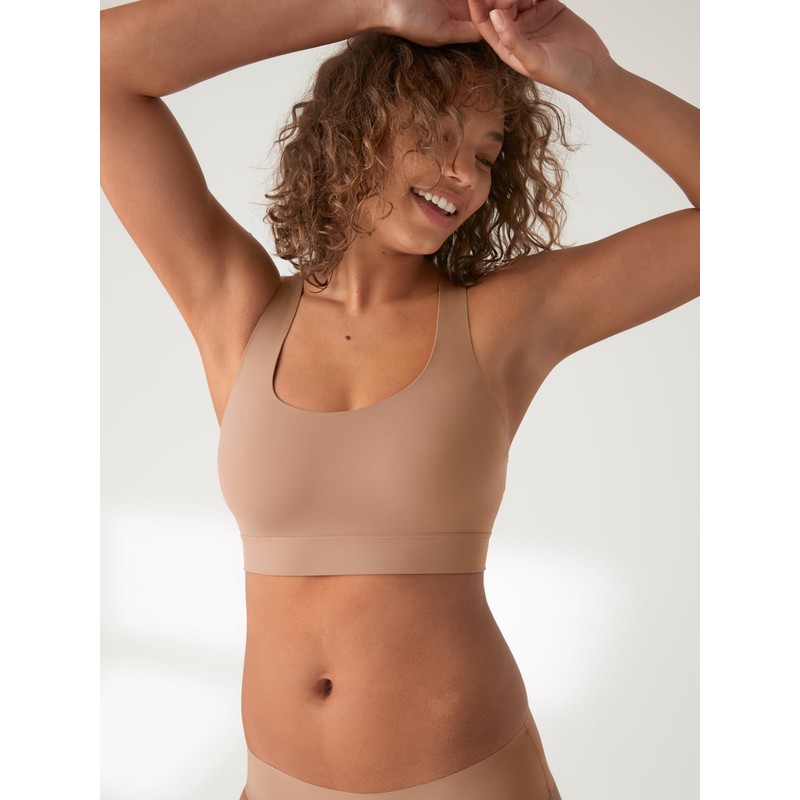 True & Co Body Low-Impact Bra Bronzed