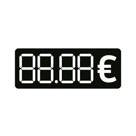 Price Sticker Blank for Labelling Price Tag Euro Menu Board Menu / 60 x 22.5 mm (Black) (50)