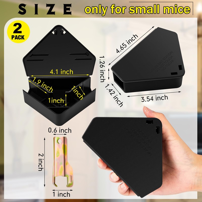 Qualirey 2 Pcs Mice Station with Key Triangle Mouse Station