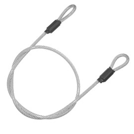 OMOTOOL Steel Cable with Loops, Loop Cable, Locking Lever, Safety Cable Made of Braided Steel Cable, Wire Rope for Anti-Theft Protection for Garden Furniture, Patio Furniture, Bicycle (1.2 m)