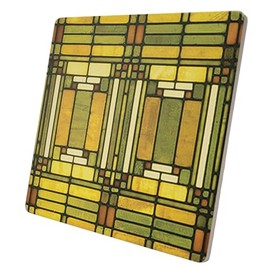 Frank Lloyd Wright's Oak Park Skylight Design on 8" Square Stone Trivet Manufactured in The USA Heat Tolerant Easily Wipes Clean
