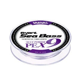 VARIVAS 9-Strand PE Line, Abani, Seabass, Max Power PE X9, 492.1 ft (150 m), White Purple (Marking), No. 1.0