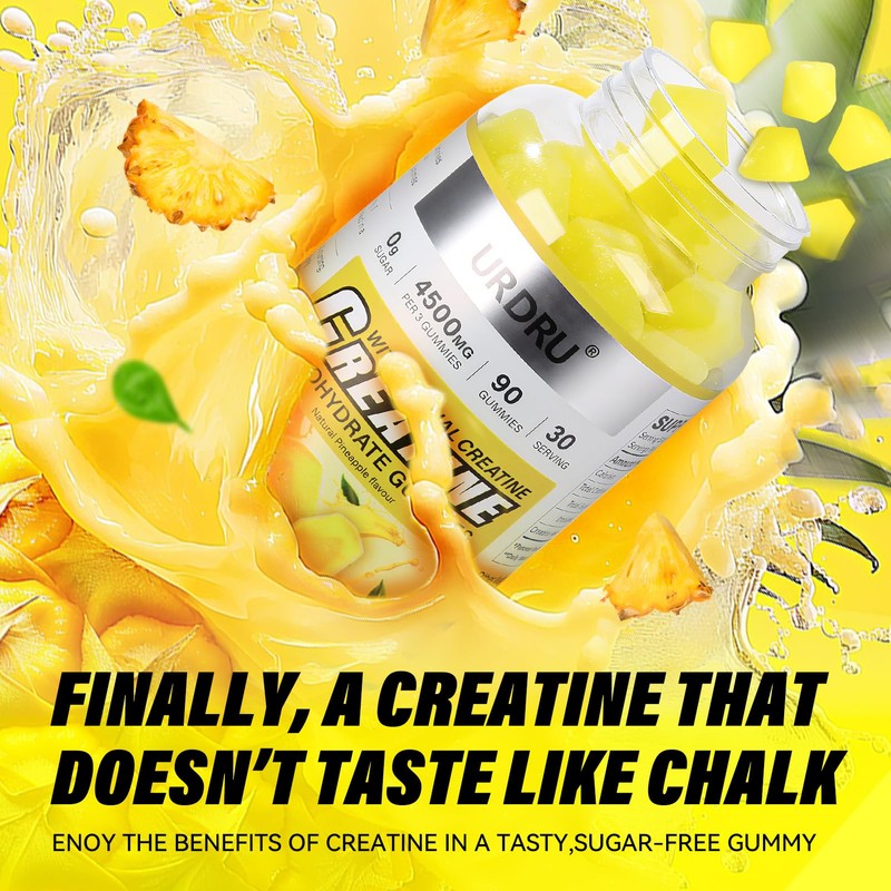 URDRU Sugar-Free Creatine Gummies for Men & Women - Third-Party