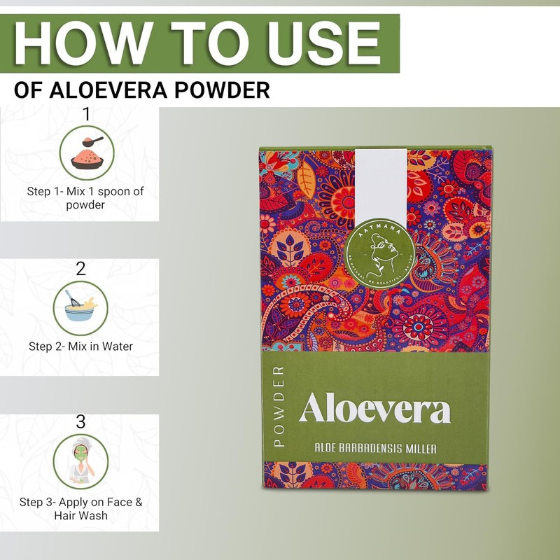 AATMANA Aloe Vera Powder| Face Pack & Face Mask |