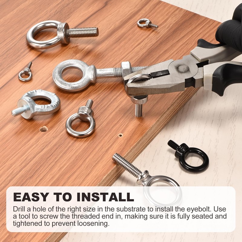 METALLIXITY Shoulder Eye Bolt with Flat Washers & Nuts &