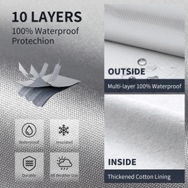 10 Layers Sedan Car Cover Custom Fit for Chevy Malibu(1997-2025), 100% Waterproof All Weather for Automobiles, Gift with Towel, Heavy Duty Car Covers for Rain Sun UV Protection with Door Zipper.