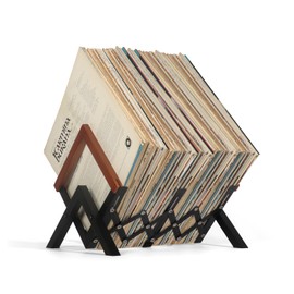 JSVER Vinyl Record Storage 40-60 LP Vinyl Record Holder, Coated Metal Record Holder for Book, Magazine, Files, Albums, Modern Design Music Records Display Shelf Vinyl Holder For Home, Office
