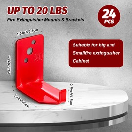 24 Pack Fire Extinguisher Mount Universal Bracket 5 to 40 lb Fire Extinguisher Holder Wall Hook Hanger(Novelty Style)