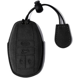 CGZOWYU Suede Genuine Leather Smart Key Fob Case Cover Compatible for Bentley Bentayga 2018 Continental GT Keychain Car Accessories