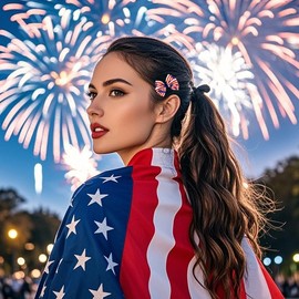 Small 4th of July Hair Clips mini Hair Bows for Women Red White and Blue Hair Barrettes Patriotic Hair Accessories for Independence Day