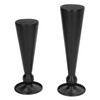 2 Piece Matte Black Metal Taper Candlesticks Retro Modern Hourglass