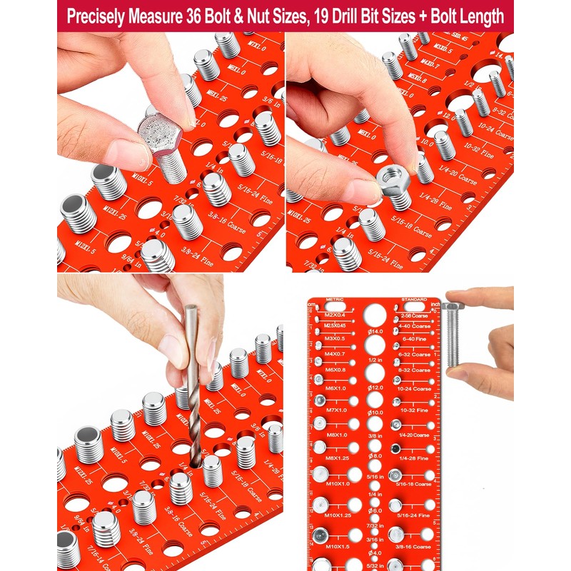 Manalete Thread Checker, 55 Nut and Bolt Thread Checker, Screw