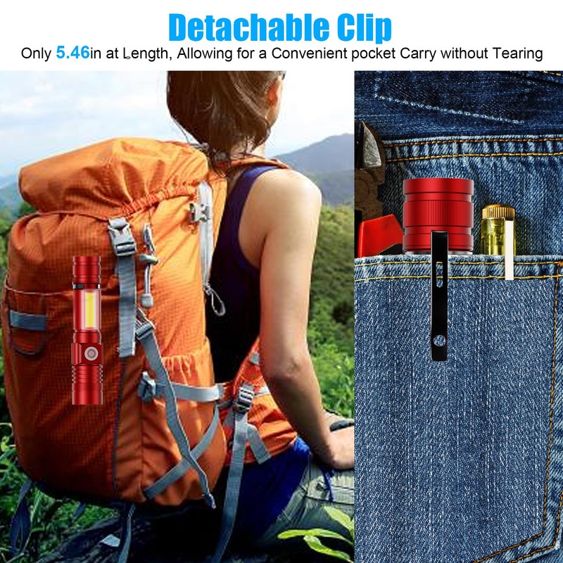 Flashlight USB Rechargeable, Magnetic LED Flashlight, Super Bright LED Tactical