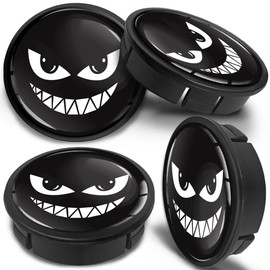 SkinoEu 4 x 60 mm Universal Alloy Wheel Hub Caps Wheel Centre Caps Hub Caps Black White Toxic CX 71