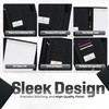 Black Zippered Leather Portfolio Binder - PU Leather Business Portfolio